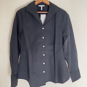 $280! Hinson Wu Black Long Sleeve Tailored "Donna" Blouse: New with Tags! Size 8